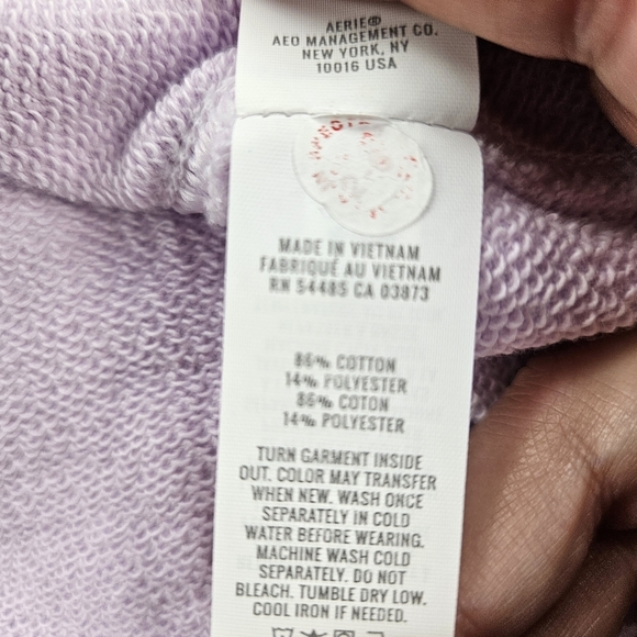 Aerie Real Crew Sweatshirt Pullover Purple Medium - Picture 5 of 6